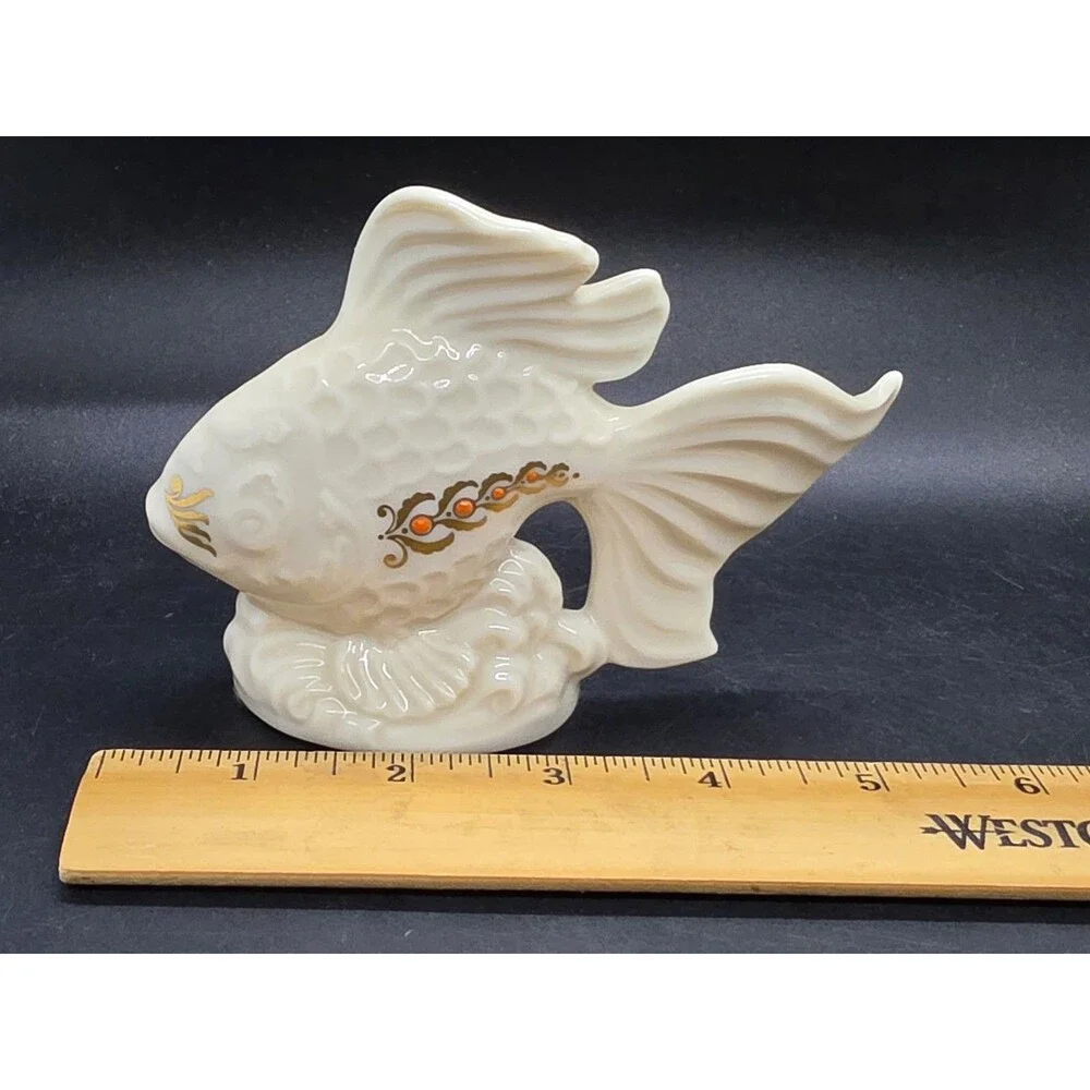 Lenox Jewels Collection 1993 Ivory Porcelain Fish (Coy/Goldfish)Figurine 5